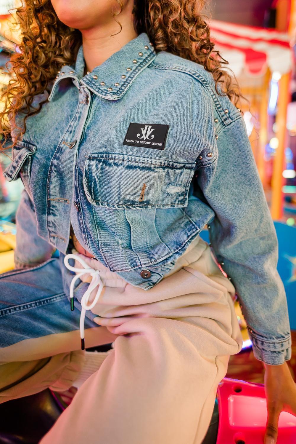 Denim Stud Jacket - JAIVIE