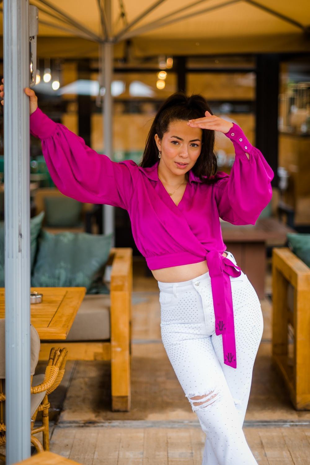 B Fly Blouse - Fuchsia - JAIVIE